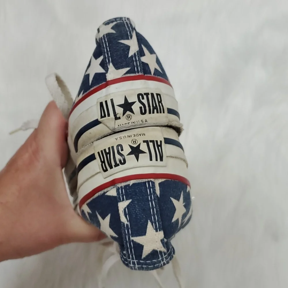 Vintage Converse Chuck Taylor American Flag Patriotic Made USA Kids Size 4